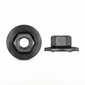 M6-1.00mm Metric Hex Nuts with Loose Barbed Washer - Black Phosphate | Fits Chrysler 6100049, 34201358 (25 Pcs)