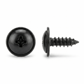 4.80 - 1.60 x 15mm Black Phillips Truss Head Sheet Metal Screws with 14mm O.D. Washer | Fits Nissan (50 Pcs)