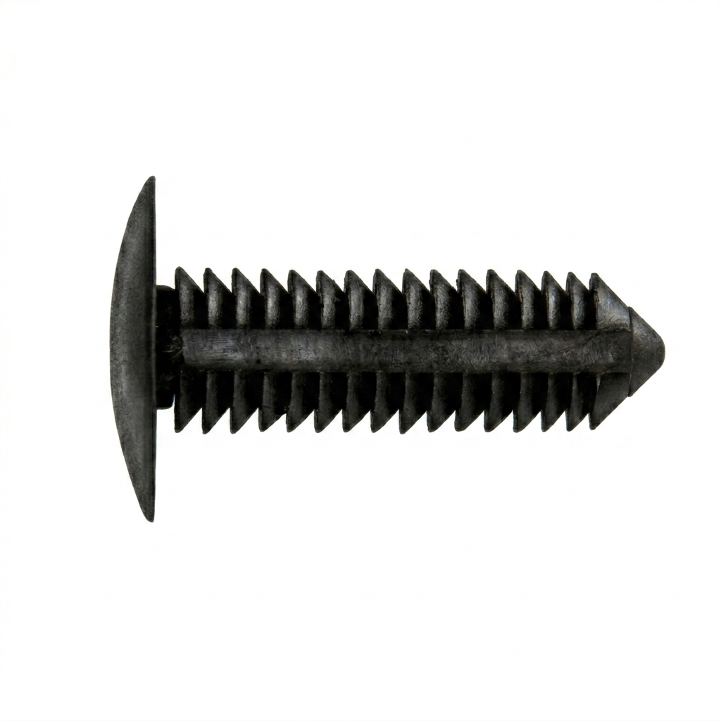 Black Nylon Bumper Fascia Retainers for Chrysler / G.M. - 7mm (9/32") Hole Size - 1 11/64" Stem Length - 3/4" Head Diameter - .055 - 1.00" Panel Range - Replaces Chrysler # 6503768, G.M. # 10185925 (25 Pcs)