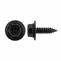 Black Finish Sheet Metal Screws for G.M. - 6.3 - 1.81 x 20mm - 10mm Indented Hex Head - 17mm O.D. Loose Washer - Replaces G.M. # 11505022 (50 Pcs)