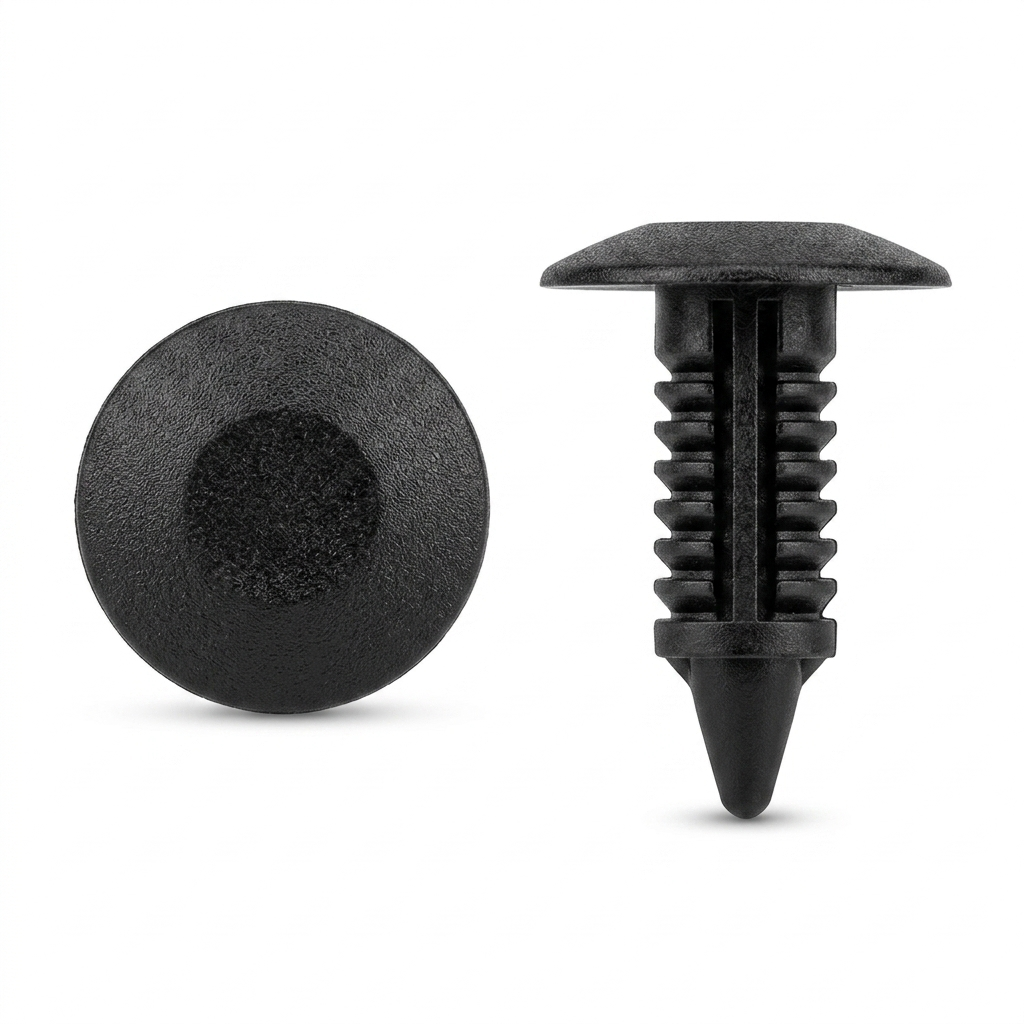 Black Nylon Trim Panel Retainers for Chrysler / G.M. - 5/16" (8mm) Hole Size - .145 - .530" Panel Range - Replaces Chrysler # 6501301, G.M. # 21094146 (25 Pcs)