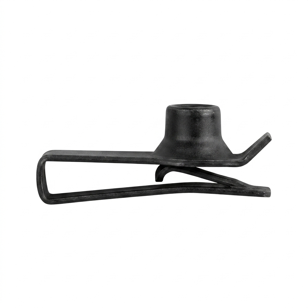 Black Finish Extruded "U" Nuts for Ford / G.M. - 6-1.00mm Screw Size - 1-2.50mm Panel Range - 19.50mm Center of Hole to Edge - Replaces Ford # W520832-S424, G.M. # 11503715 (25 Pcs)