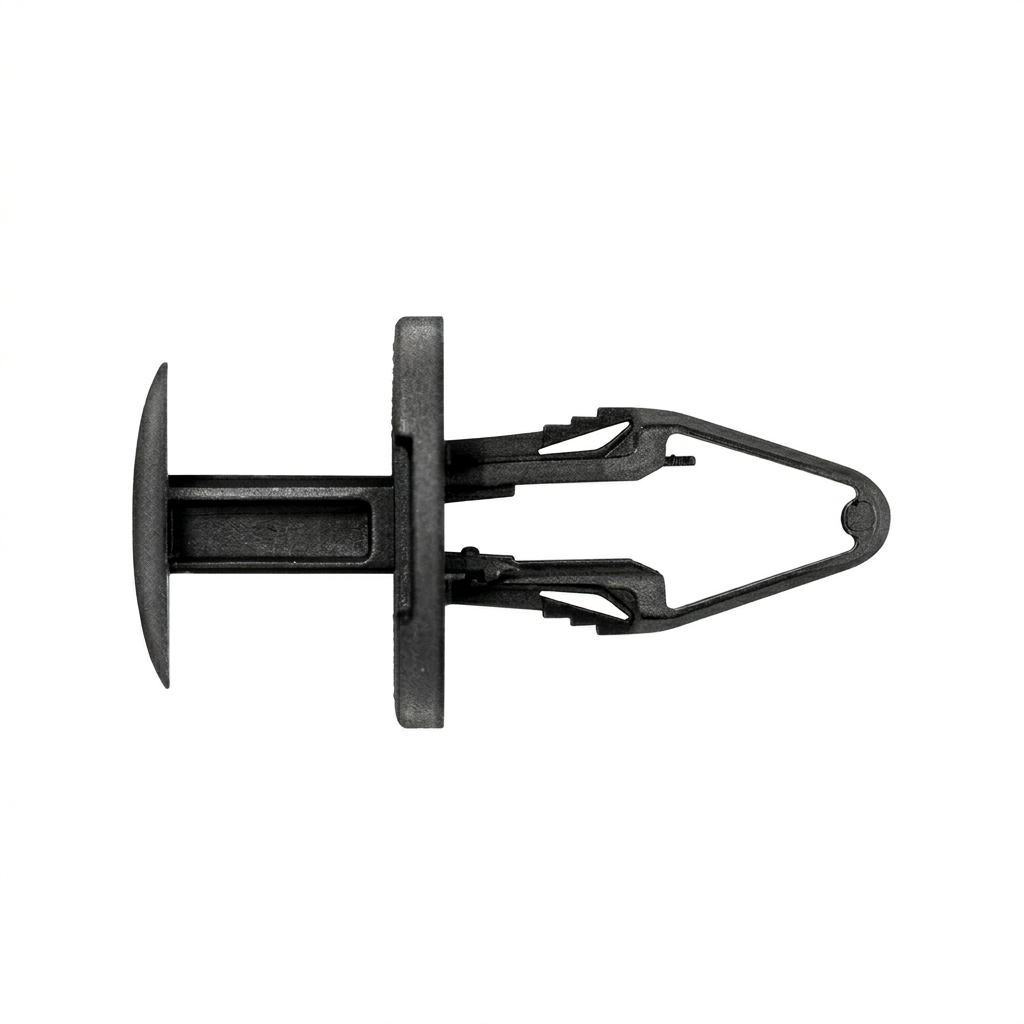 Black Nylon Push Type Retainers for Ford / G.M. - 21/64" (8.50mm) Hole Size - 22mm Stem - 20mm Flange - Replaces Ford # W712196S300, G.M. # 11589293 (25 Pcs)