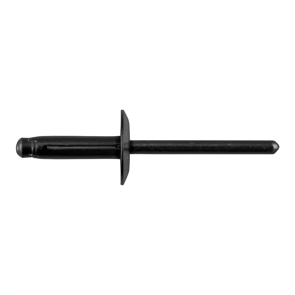 All Aluminum Black Finish Split Type Pop Rivets for G.M. - 3/16" (4.80mm) Rivet Diameter - 5/8" Flange Size - 3/64 - 23/64" Grip Range - Replaces G.M. # 11516807 (25 Pcs)