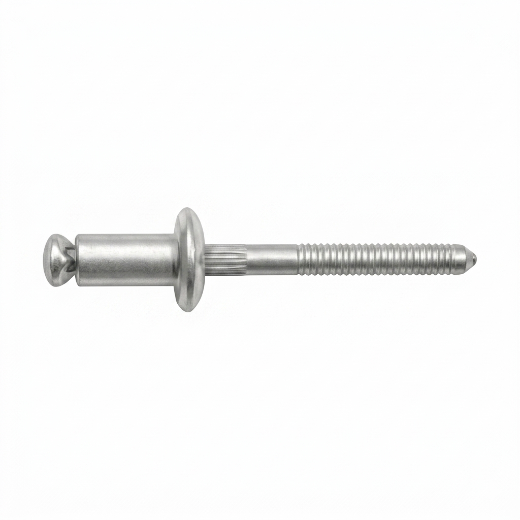 Aluminum Rivet with Steel Mandrel - Window Regulator Peel Rivets for Ford / G.M. - 1/4" (6.40mm) Diameter - 1/2" Flange Size - 1/32 - 9/64" Grip Range - Replaces Ford # 385189-S100, G.M. # 9436175 (25 Pcs)