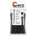Caco Heavy-Duty Black Zip Ties 8" (60 lbs) - 100 Pack