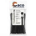Caco Heavy-Duty Black Zip Ties 12" (60 lbs) - 100 Pack